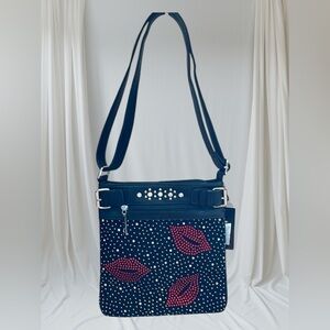 Super Fun Faux Leather Handbag with Fun Bling NWT